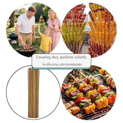 HAHIYO 12Inches 50Pcs Natural Carbonized Bamboo Plant Stake Wood Garden Stake Bamboo Rod Wooden Plant Support Floral Stick for Orchid Tomato Potted Indoor Outdoor Gardening - size: 12In-50P