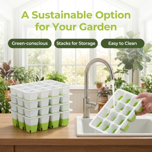 Seed Starter Tray 10 Pack, Reusable Silicone Seedling Kit