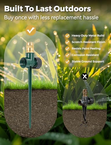 4 Pack Small Garden Sprinklers, Metal Sprinkler for Small Areas - color: Green 4pcs