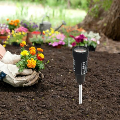 Soil pH Meter 3-in-1, Soil Moisture Meter with Light Tester for Gardening, Soil pH Tester for Plants No Battery Required, Moisture Light for Indoor Outdoor Potted Plants Lawn Farm