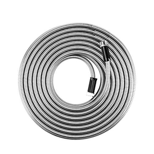 Beaulife Metal Garden Hose 100 ft Flexible No Kink Lightweight RV Drinking Water Hose Extension Leader Hose Heavy Duty Outdoor - size: 100Ft