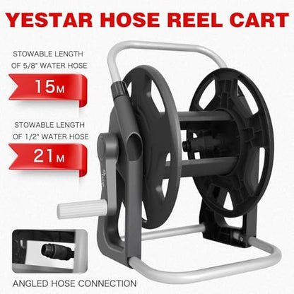 Garden Water Hose Reel,Holds 50-60 Ft of 5/8" Hose - color: Black