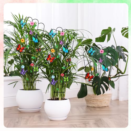 LEIFIDE 2 Pcs Butterfly Trellis for Climbing Plants 33 in Metal Indoor - style: Butterfly