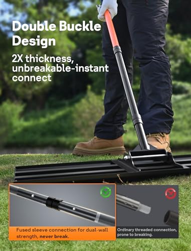 Lawn Leveling Rake 30" x 10", Heavy Duty Lawn Leveler with 78" Handle