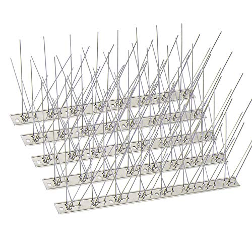 KKY Bird Spikes Stainless Steel Base, Metal Bird Repellent Nail Fence Kit, Can Be Used to Stop Pigeons and Other Small Birds, Covering 10.8 Feet 10 Packs. - size: 10.8 Feet