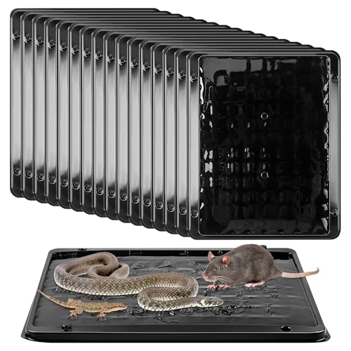 16 Pack Jumbo Rat Glue Traps, 11.8x9.84 Inch Mouse Boards for Snakes, Black - color: Black