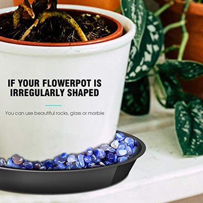 6 Pack Plant Saucer 14 16 18 20 22 Inch Plastic Plant Tray, Sturdy and Durable Flower Pot Container Accessories Plant Pot Saucers for Indoor and Outdoor (14 Inch, Black) - size: 14 Inch