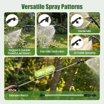 2 Gal Battery Powered Sprayer, 7.4V Electric Pump for Lawn & Garden - color: pure white