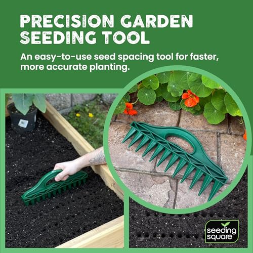 Row Seeder + Pokey Planter Bundle – Garden Row Maker & Dibber Tool for Fast Planting, Straight Rows & Precise Seed Placement
