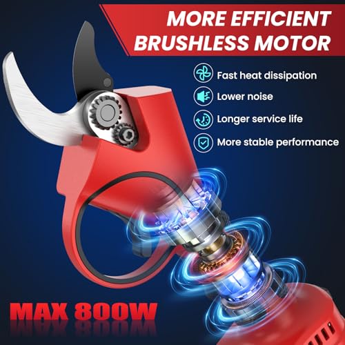 2-in-1 Electric Pruning Shears with Pole, 1.6'' Cut, SK7 Blade, 8FT Reach - style: B-Electric Pruning Shears with Pole