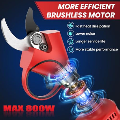 2-in-1 Electric Pruning Shears with Pole, 1.6'' Cut, SK7 Blade, 8FT Reach - style: B-Electric Pruning Shears with Pole