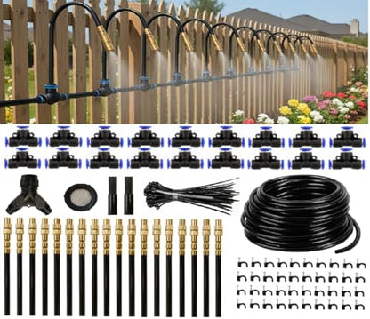 Automatic Garden Irrigation System 100ft with 18 Adjustable Copper Nozzles - color: 100ft