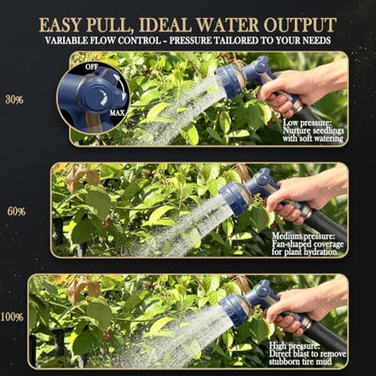 Garden Hose Nozzle Heavy Duty Metal Water Hose Sprayer - color: Navy Blue