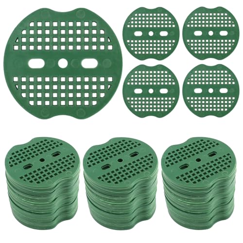 200Pcs Garden Staples Plastic Buffer Washer,Landscape Stakes Pad Gasket,Garden Stakes Gasket,Yard Pins Gasket Keep The Barrier from Ripping and Create a Sturdier Hold(Green) - color: Green Round