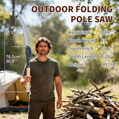 Folding Saw, Wooden Handle - color: 31in