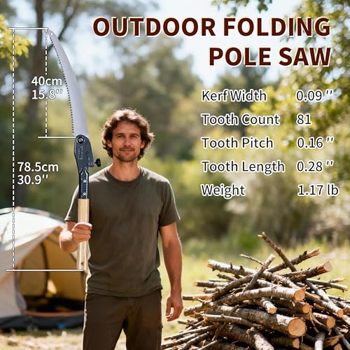 Folding Saw, Wooden Handle - color: 31in