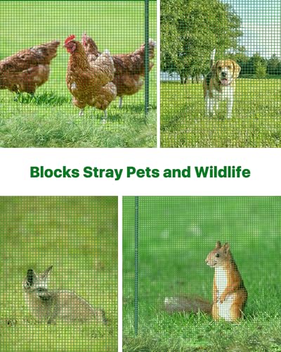 Temporary Fence with Metal Posts for Garden and Yard, 40" x 50' - size: 40"x50'