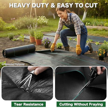 4FT x 300FT Woven Weed Barrier Landscape Fabric 3.2OZ for Gravel - size: 4 FT X 300 FT