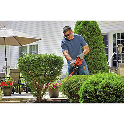 BLACK+DECKER Electric Hedge Trimmer, 17-Inch Corded 3.2 Amp, Dual Action, Reduced Vibration, Cleaner Cut, Lightweight, 3800 Cuts per Min (BEHT150)