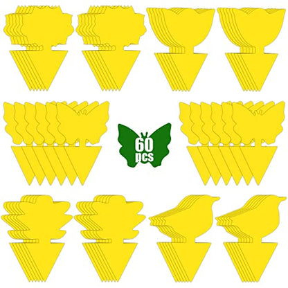 Yellow Sticky Fruit Fly Trap 60 Pack, Gnat Traps for House Indoor Plants - size: 60 Pack