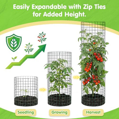 10 Pack Round Plant Protector from Animals – 30pcs 12" × 12" Metal Wire Mesh Garden Plant Cages Wire Plant Covers Pre-Bent Metal Mesh for Seedling Raised Bed Garden Protection for Vegetables Flower