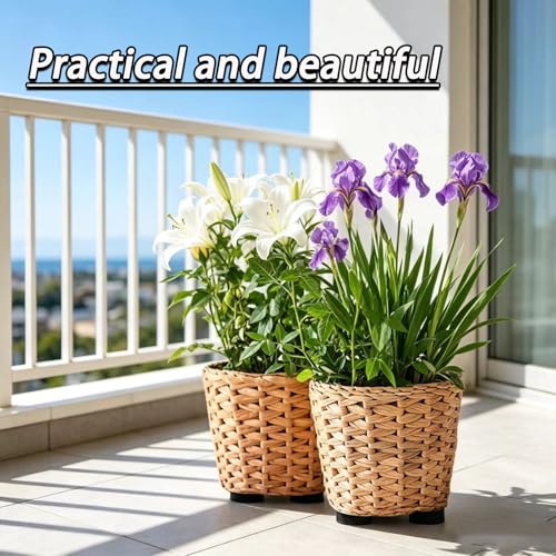 12 Pack 2IN Invisible Separable Pot Feet, Solid Rubber Non-Slip Plant Risers for Outdoor/Indoor Planters, Patio Deck Garden - color: Separable
