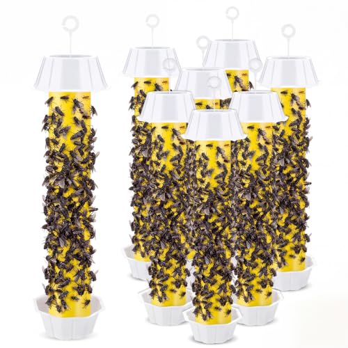 Qualirey 12 Pcs Sticky Fly Trap Stick with Hook, Bright, Yellow - color: Yellow, size: Bright
