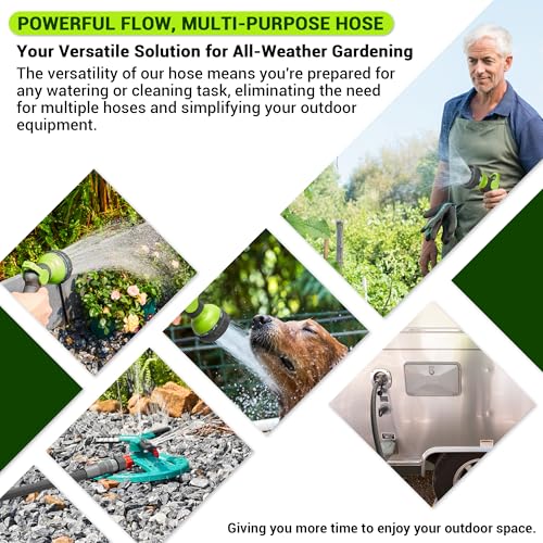 50FT Heavy Duty Garden Hose, 50 FT x 1/2 ID Durable Outdoor Water Hose - size: 50 FT