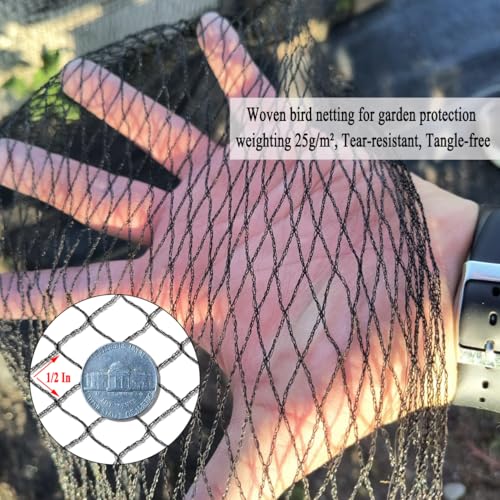 Junflying Bird Netting, 10x30 FT – 1/2" Mesh, Woven Garden Netting - size: 10x30 FT-1/2"