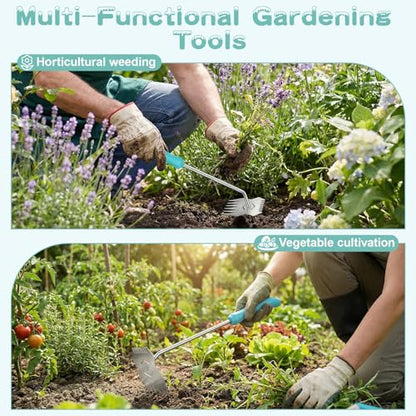 Garden Weed Pulling Tool,Weeder Tool,Garden Tools,Adopting Ergonomic Handle Design,Gardening Tools,Weed Puller Tool Suitable for Farm Planting(Blue Handle)