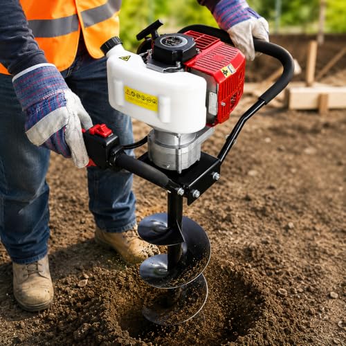 XtremepowerUS 2.3HP Post Hole Digger V-Type Gasoline 2-Stroke 55cc Auger Earth Fence Hole Digger Digging Drill for Fence, Farmland and Garden (Powerhead Only) - size: Power Head Motor
