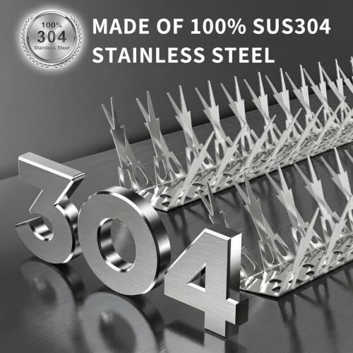 OFFO Bird Spikes for Outside, 304 Stainless Steel, 5 Pack 5 Ft, Silver - color: Bright Silver