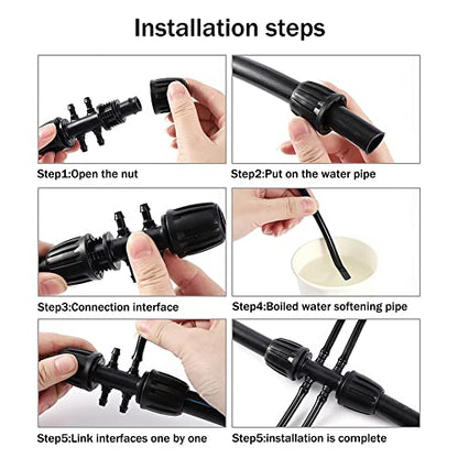 20 Pcs Barbed 6-Way 1/2 Inch to 1/4 Inch Irrigation Tube Fittings - size: 1/2 inch to 1/4 inch Barbed six-way