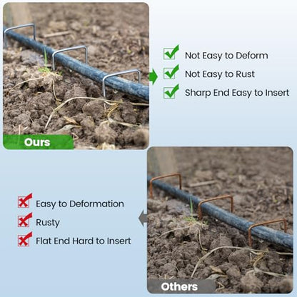 Garden Stakes, Landscape Staples for Plants, 50 Pack Landscape Staples