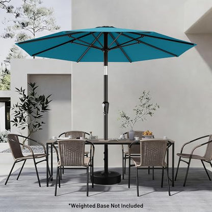 AreShark 9FT Outdoor Patio Umbrella with Tilt and Crank, Lake Blue - color: Lake Blue, size: 9ft