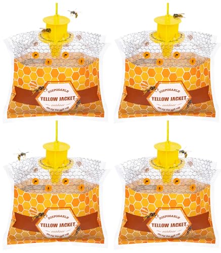 Outdoor Disposable Yellow Jacket & Wasp Traps 4 Pack - size: 4 Pack