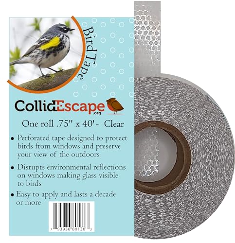 COLLIDESCAPE Spiderweb Clear BirdTape for Windows (3/4" x 40' - Covers 2 to 3 panes) | Window Bird Tape Decals to Prevent Bird Strike Prevention for Glass | Clear - size: 3/4 x 40'