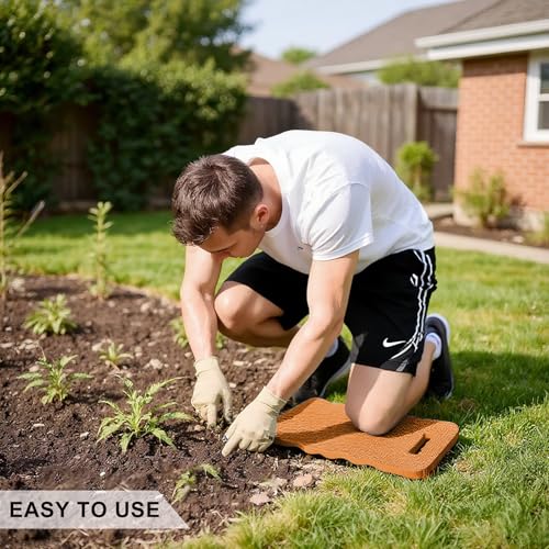 Gardening Bench Kneeler and Seat, Folding Garden Chair, Multifunctional Kneeling Chair, Gardening Gifts for Women, Seniors, 16'' Length, Equipped with Tool Bags On Both Sides (Orange)