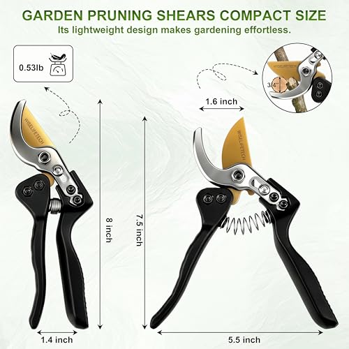 8" SK5 Bypass Pruning Shears, Hand Pruners and Garden Clippers