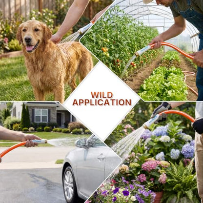 Short Garden Leader Hose - 5/8 Inch Lightweight All-Weather Water Hose - Durable And Flexible, Leakproof Connections, Kink Resistant - Rubber Garden Hose With 3/4" Fittings(6 ft) - size: 6 FT