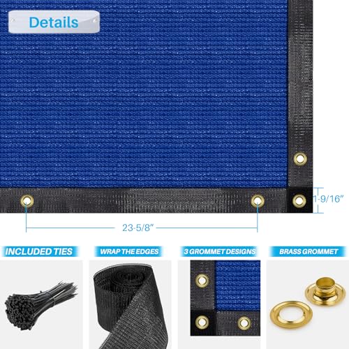 Patio Paradise 4' x 2' Blue Privacy Fence Screen Heavy Duty Fence Cover with Grommets, Mesh Shade Fencing Chain Link Temporary Fence Panels for Outdoor Balcony Deck Patio Backyard - color: Blue, size: 4' x 2'