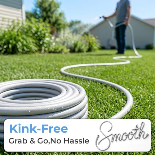 100 ft Sliver Hybrid Garden Hose 5/8”, Greens Word, Male to Female Fittings - size: 5/8 in. x 100 ft.
