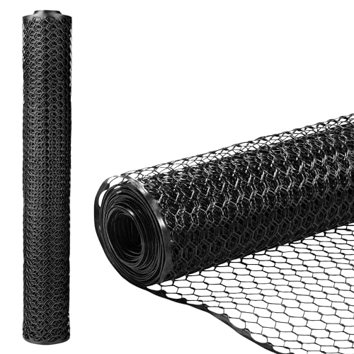 Zebro Plastic Chicken Wire Fence – Flexible Poultry Netting & Garden Fence for Chicken Coops, Rabbits, Pet Enclosures & Landscaping – Weatherproof & Rust-Free - 4' x 75' Black - color: Black, size: 4' x 75'