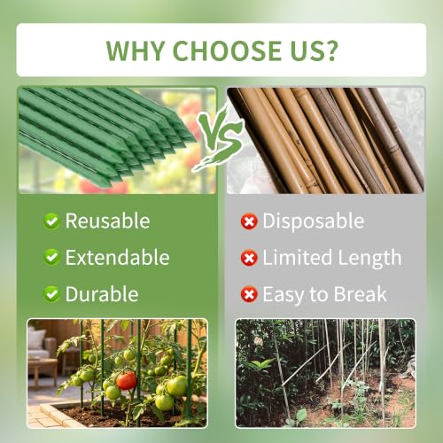 PROWORX Garden Plant Stakes, 16 Inch 30 Pack DIY 4ft 5ft 6ft Tomato Stakes - size: 16 Inch 30 Pack