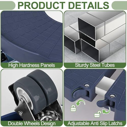 Plant Caddy Stand with 360° Wheels Adjustable 15-22 Inch Rolling Plant Stand Heavy Duty Large Plant Cart Dolly with Casters 440lbs Capacity for Large Planter, Garden Pot, Flower Pot, Blue, 1 Pack - color: Blue