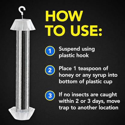 Raid Fly Stick Flying Insect Trap for Indoor/Outdoor Use, 6 Pack, Over 150 Insects Per Stick, Fly Sticky Trap for Flies, Gnats & Moths, Lasts Up to 3 Months, People & Pet Friendly, Hang or Place