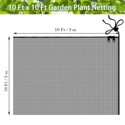 FONUNO Fruit Tree Netting with Zipper Birds Netting for Fruit Trees, Black - color: Black, size: 10 x 10 feet - 1 Pack