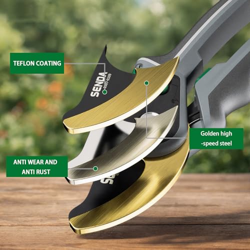 9" Bypass Pruning Shears, SK5 Steel Pruning Shears for Gardening, Garden Clippers with 2-Position Adjustable Jaw for Thick Branches, Landscaping - style: 9'' adjustable pruning shears