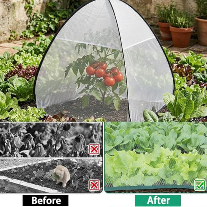 2PCS Pop Up Insect Barrier Plant Cover Tent,Garden Plant Protectors Mesh (White) - color: White