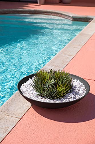 Veradek Mason Series Lane Bowl - Large Outdoor Bowl Planter - color: Black, size: 8"H x 32"DIA 2PK
